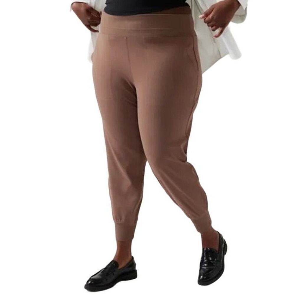 Athleta NWOT Venice Jogger Pant High Rise Rustic Beige Size 3X Pockets Wicking